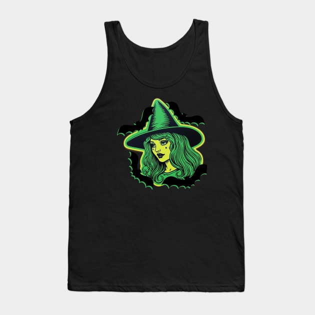 CreepyCool Pinup Witch Tank Top by CreepyCool